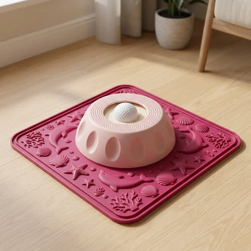 Lapwell Slow Feeder Lick Mat with Rolling-Ball Dome