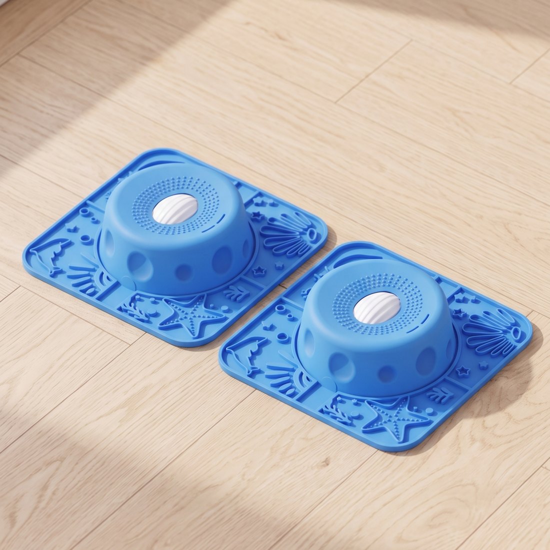 Two blue Lapwell mats
