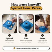 How to use Lapwell: spread, pour, press