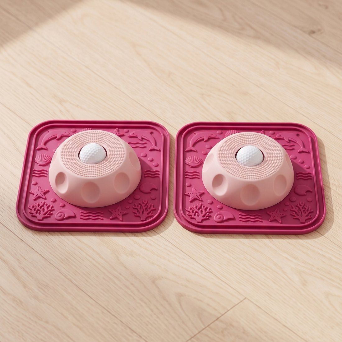 Two pink Lapwell mats